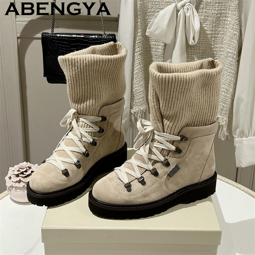 Ethnic Fashion Store - 2026 Winter Neue Mode-Week Strick-Socken-Stiefel Damen