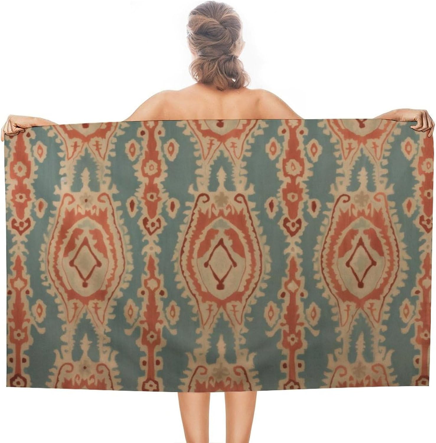 Ikat Woven Fabric - Strandtücher mit Stoffmuster Saugfähige Kompakte Farbbeständige