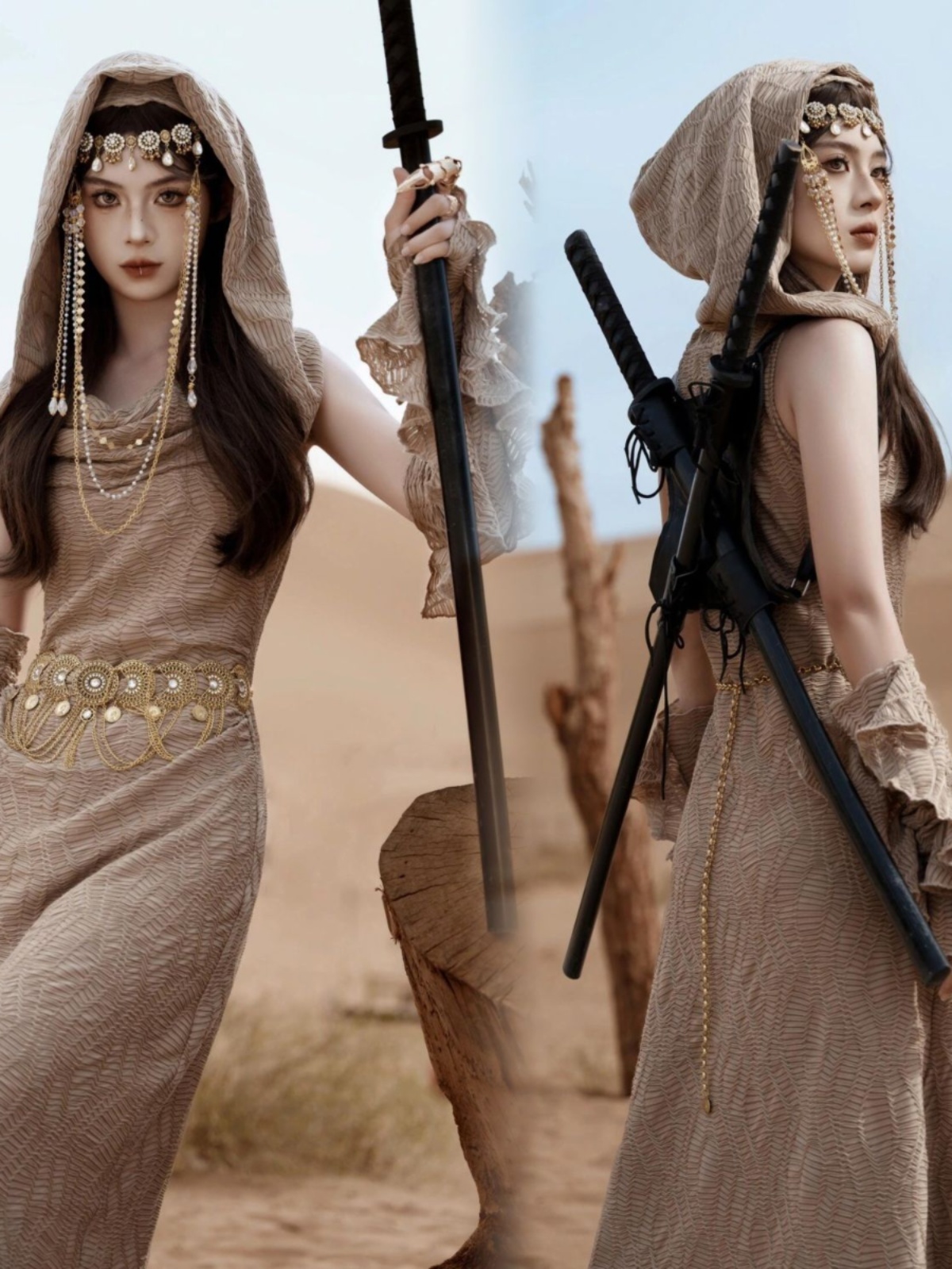 Ethnic Clothing & Online Fashion Store Khaadi Us - Neues Wüstenprinzessinnen-Kostüm für Fotografie, Reise-Shooting in