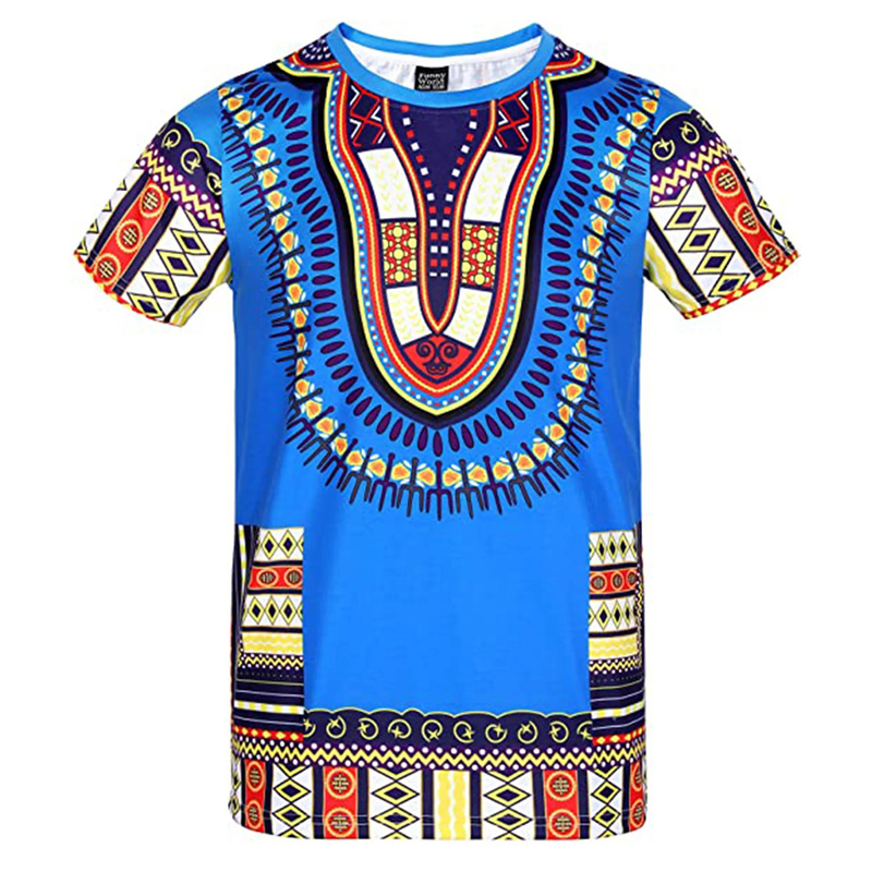 Sommer Harajuku 3D-Druck afrik – Dashiki Shirt Men Bewertung und Preis