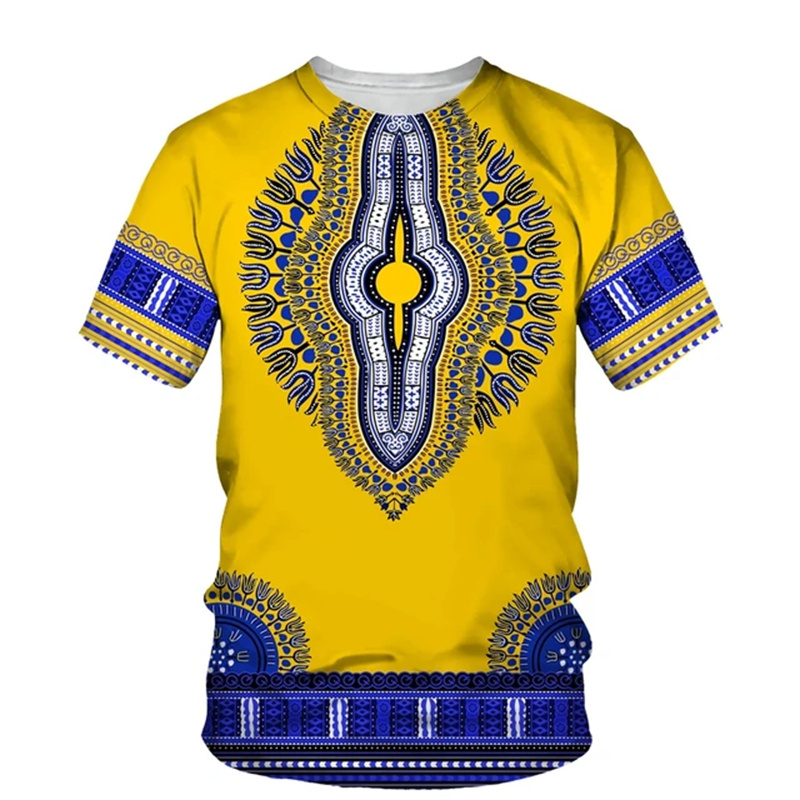 Sommer Harajuku 3D-Druck afrik – Dashiki Shirt Men Bewertung und Preis