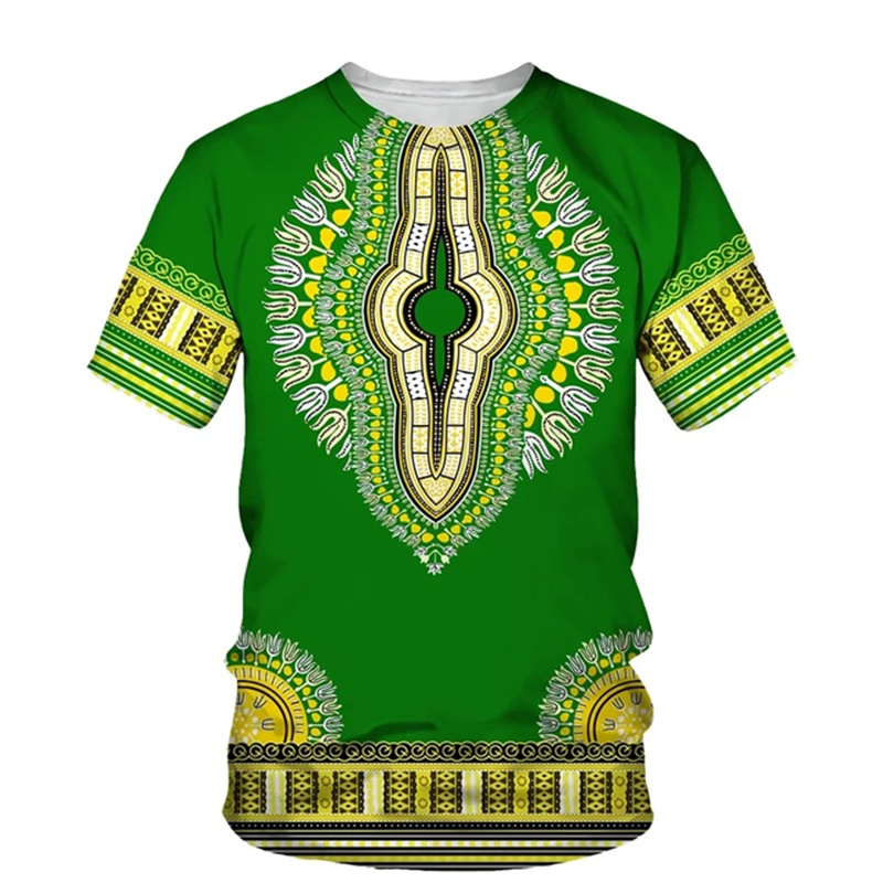 Sommer Harajuku 3D-Druck afrik – Dashiki Shirt Men Bewertung und Preis