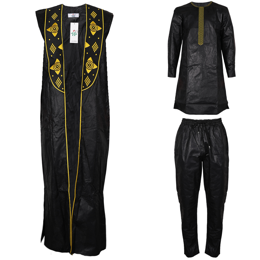 3-teiliges Set Afrikanische Kl – Dashiki Shirt Men Bewertung und Preis
